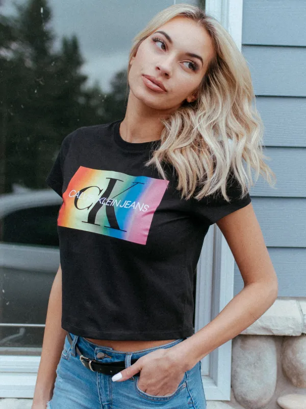 WOMENS MONOGRAM PRIDE SHORT SLEEVE TEE - BLK - CLEARANCE sold by Boathouse