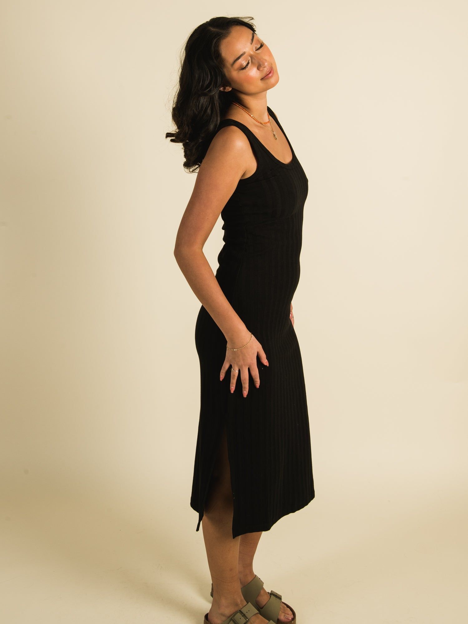 HARLOW RIBBED MIDI SLIT DRESS - CLEARANCE sold by Boathouse product image thumbnail 3