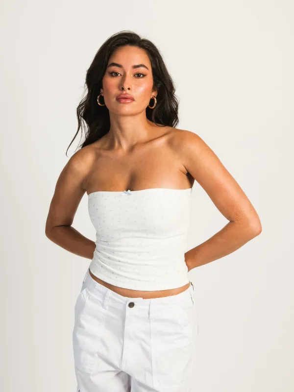 HARLOW BAILEY PRINT TUBE TOP - BLUE DITSY sold by Boathouse