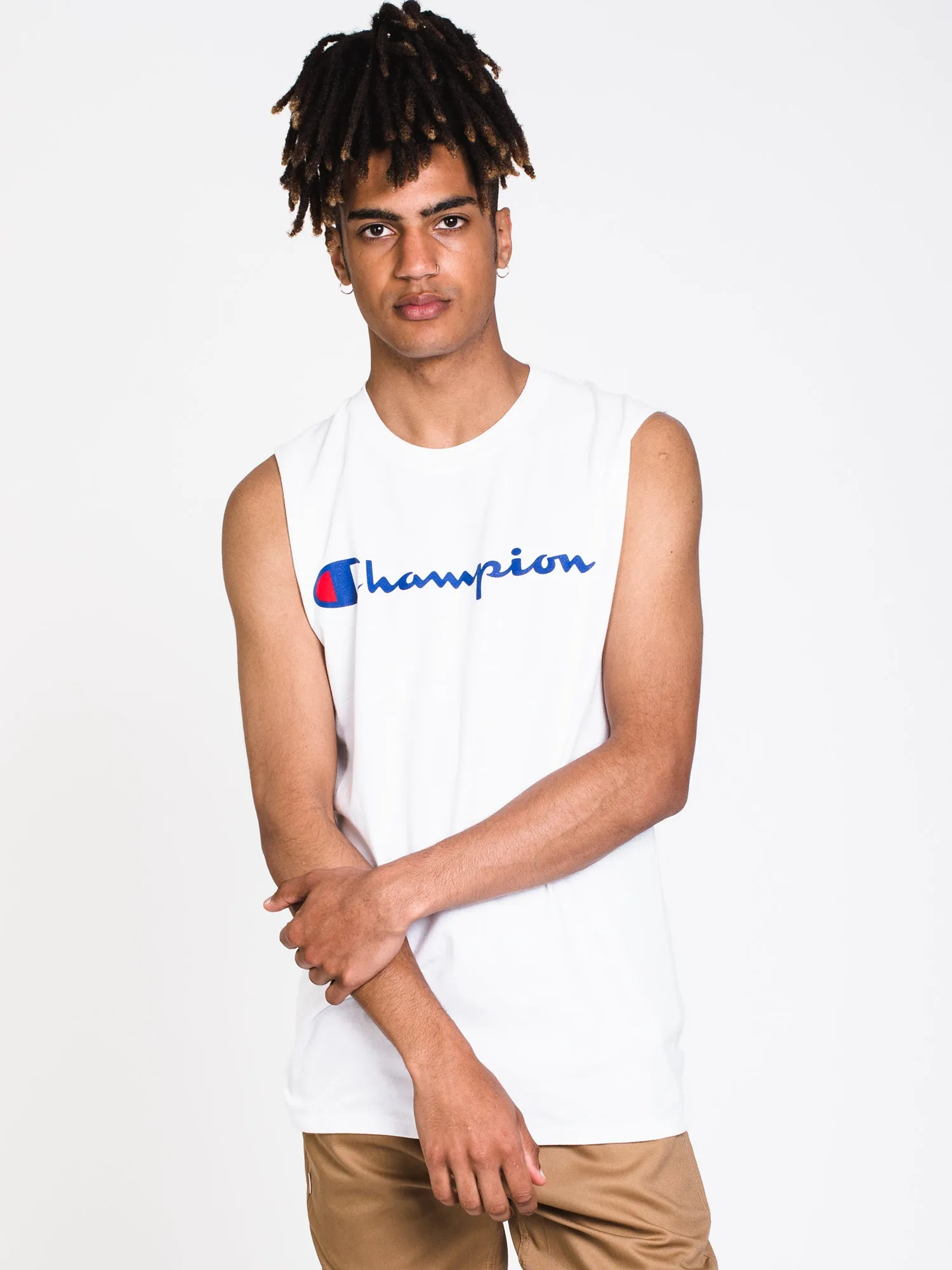 MENS GRAPHIC MSCLE TANK - WHITE - CLEARANCE sold by Boathouse