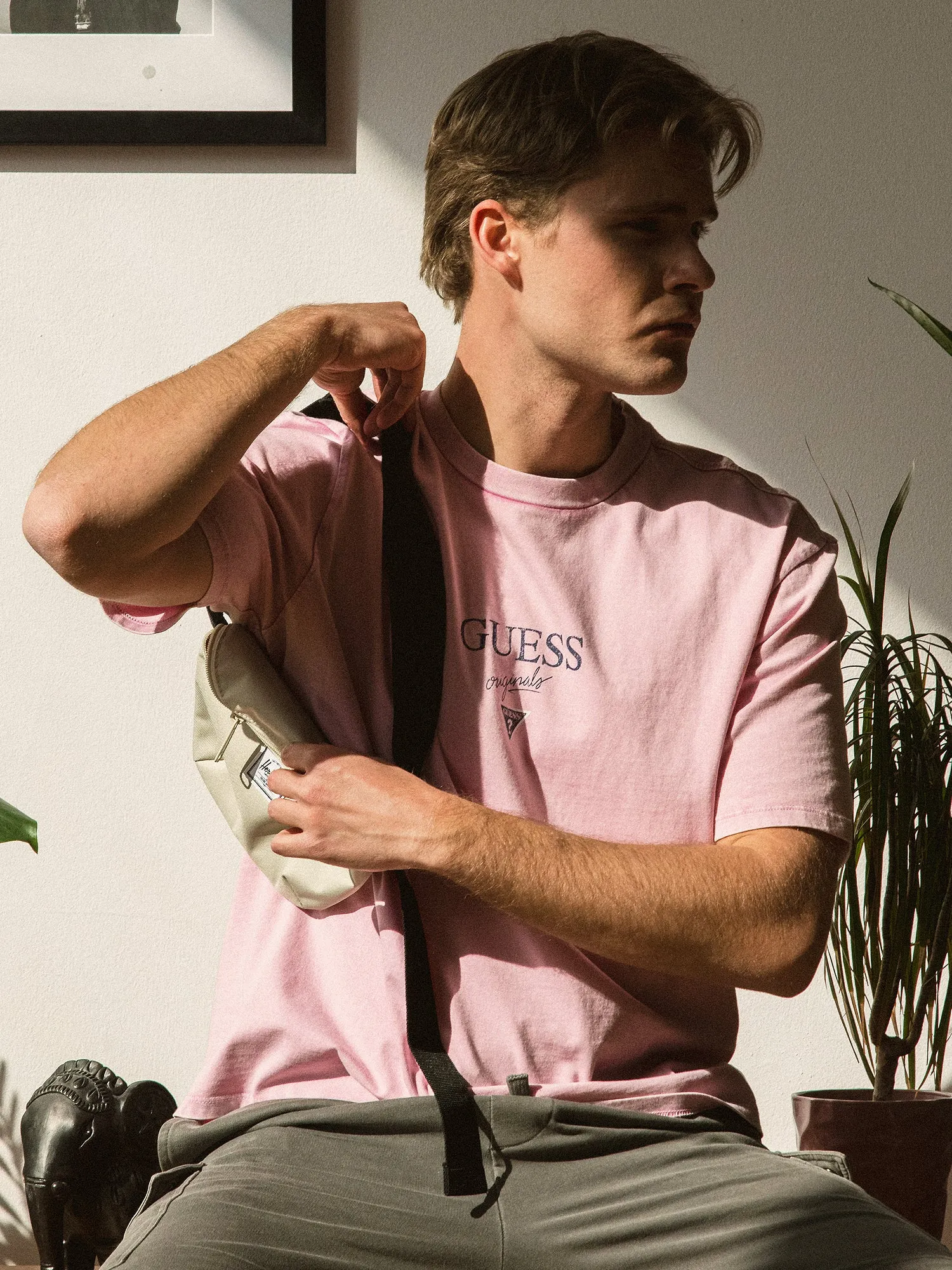 GUESS PRINTED BAKER LOGO T-SHIRT sold by Boathouse