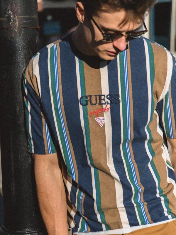 GUESS ORIGINAL BRYSON VERTICAL STRIPE T-SHIRT sold by Boathouse