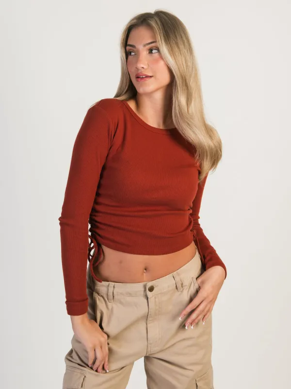 HARLOW RACHEL RUCHED LONG SLEEVE - CINNAMON - CLEARANCE sold by Boathouse