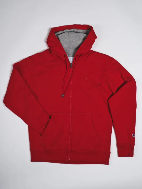 MENS POWERBLEND FULL ZIP HOODIE - RED - CLEARANCE sold by Boathouse