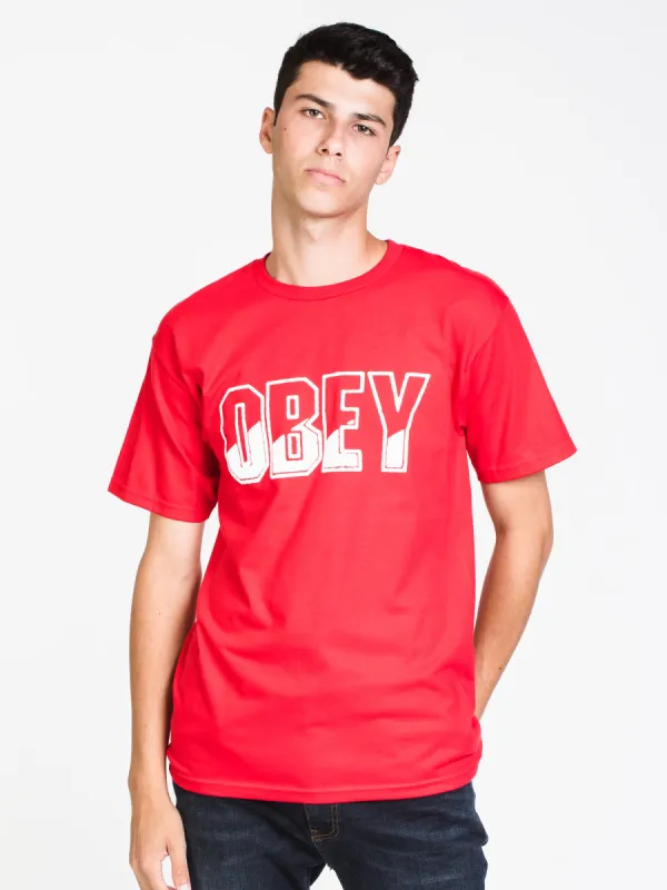 MENS BLOCK BUSTER SHORT SLEEVE T-SHIRT- RED - CLEARANCE made by Boathouse