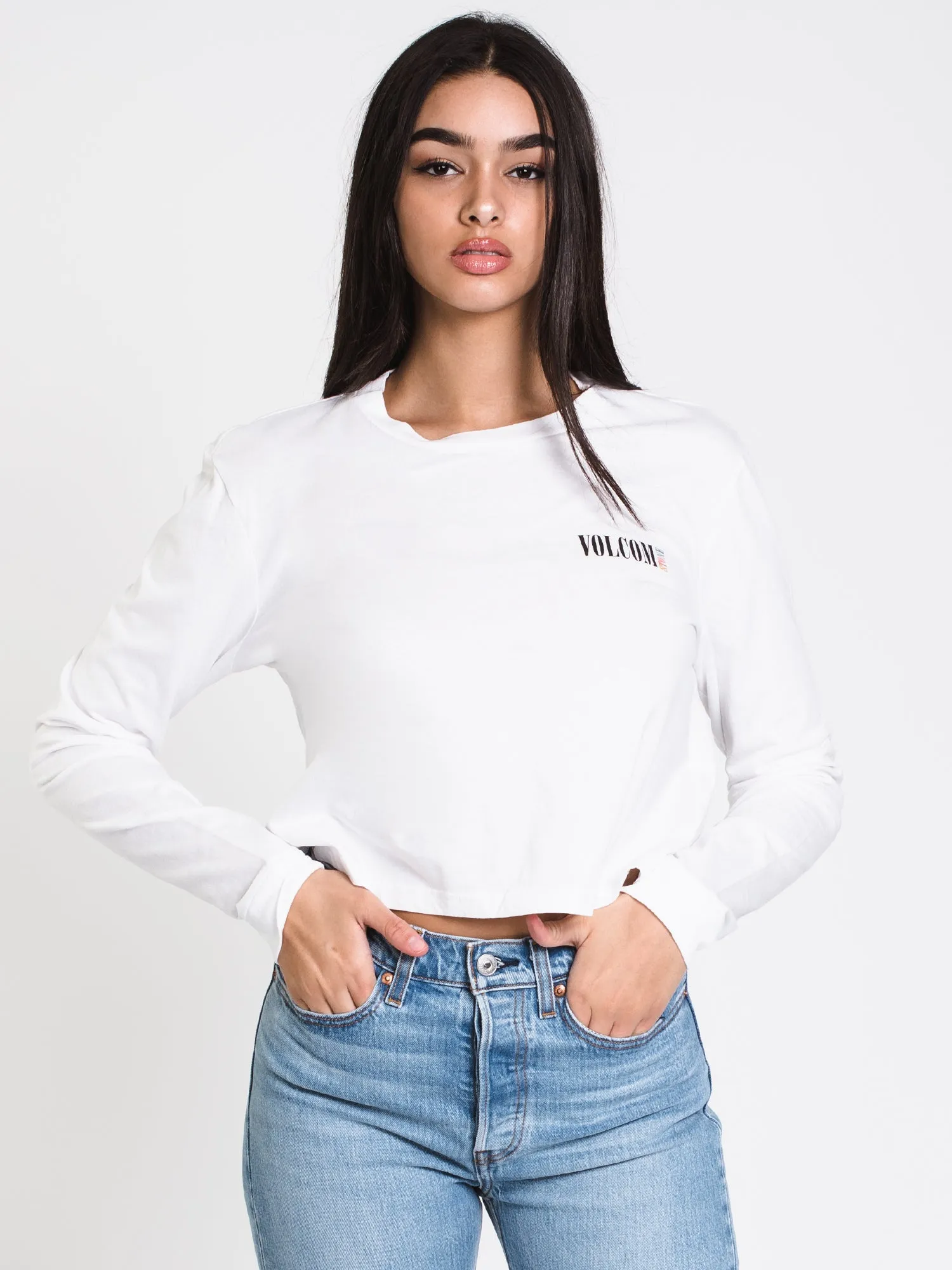 WOMENS VOLCOM STONES LONG SLEEVE TEE - WHITE - CLEARANCE sold by Boathouse product image thumbnail 4