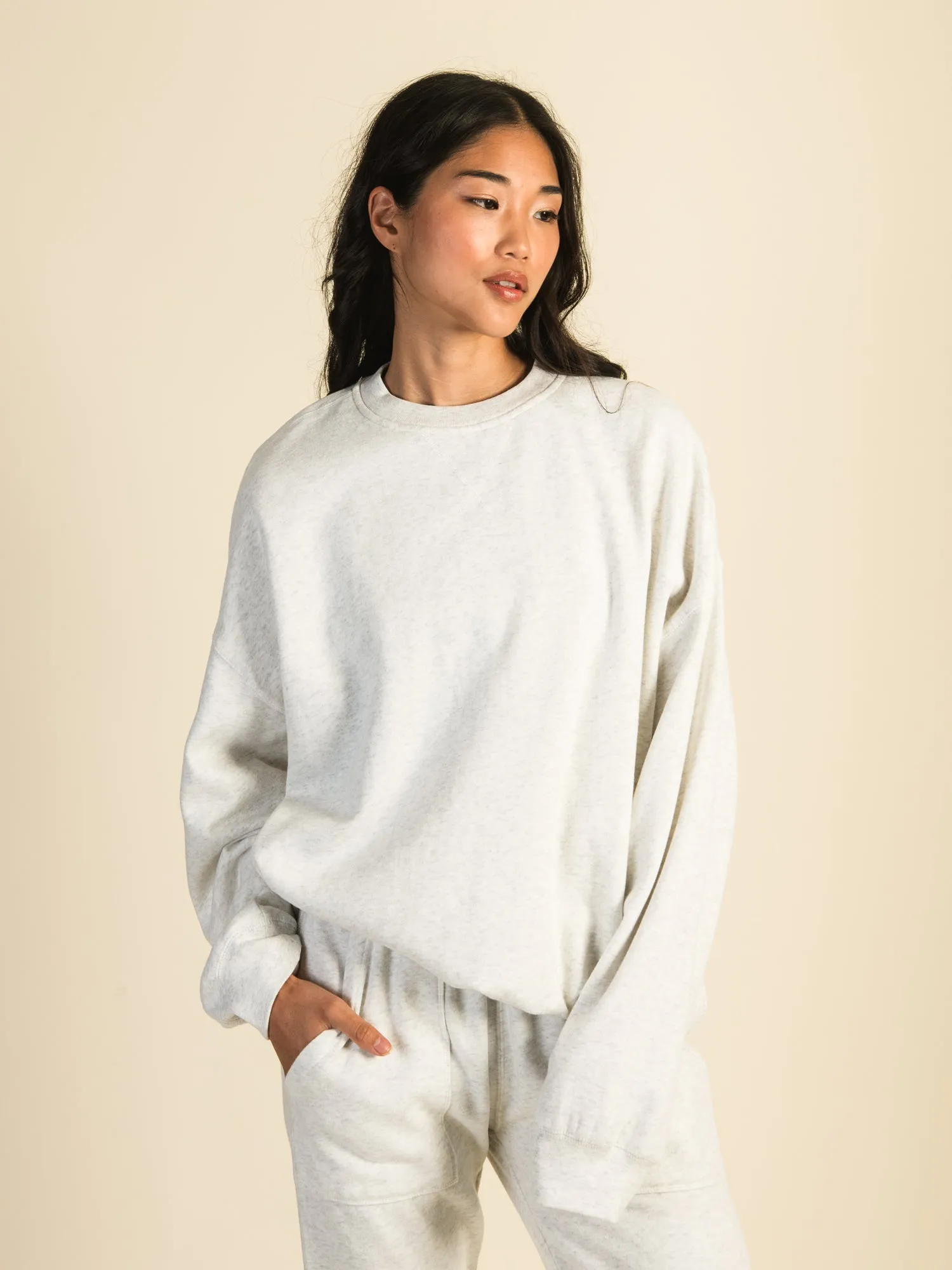 HARLOW MICHELLE MELANGE CREW SWEATSHIRT - CLOUD sold by Boathouse product image thumbnail 2