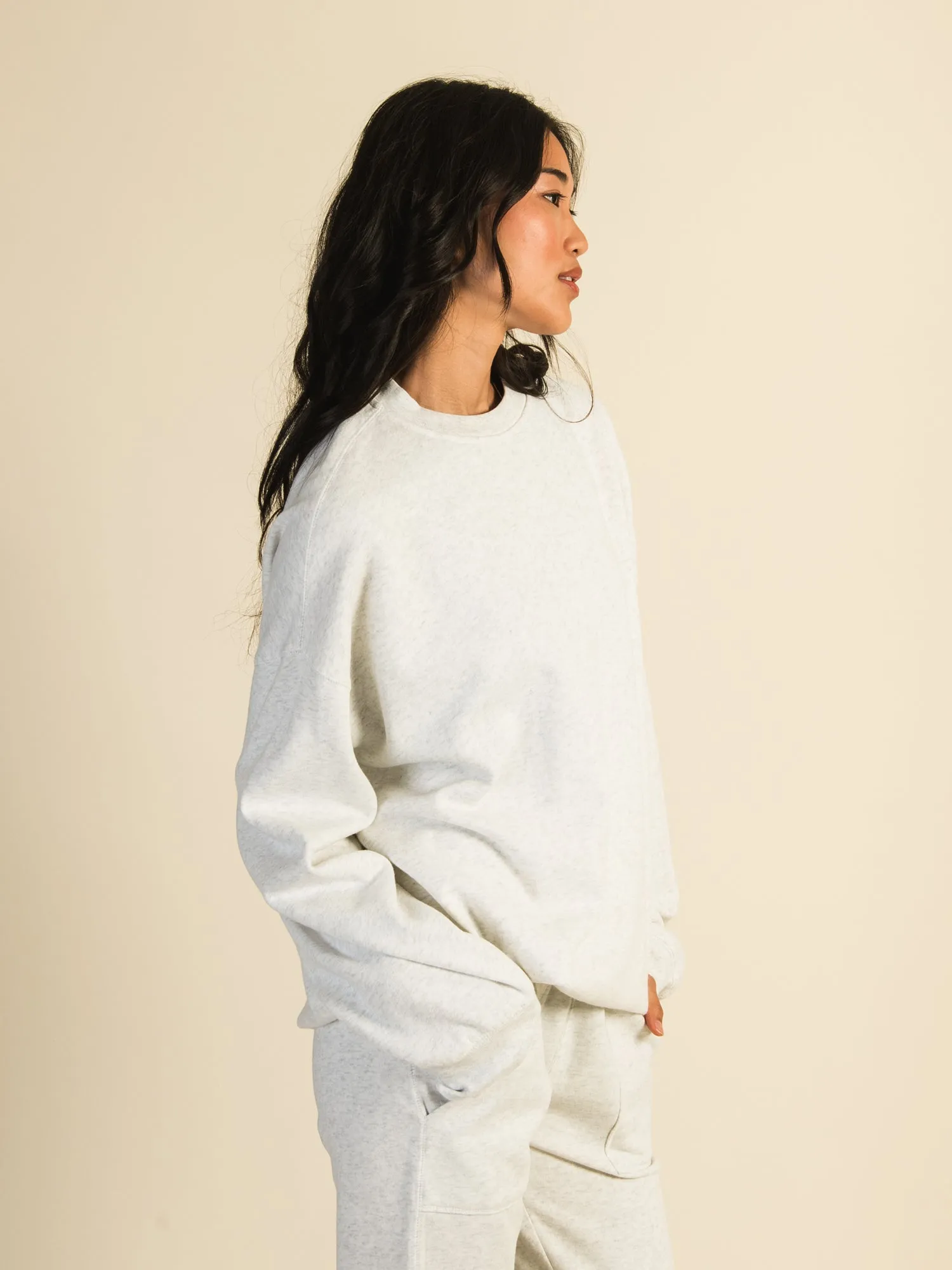 HARLOW MICHELLE MELANGE CREW SWEATSHIRT - CLOUD sold by Boathouse product image thumbnail 3