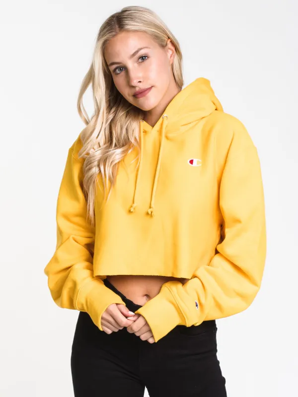 WOMENS CROP CUTOFF PULLOVER HOODIE- GOLD - CLEARANCE sold by Boathouse
