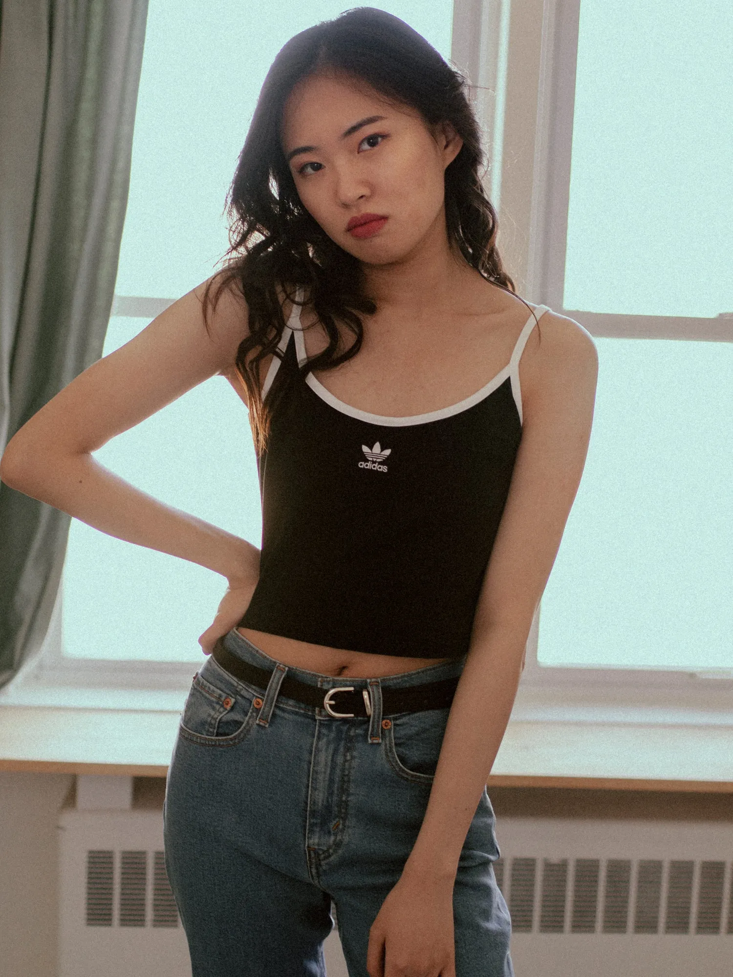 WOMENS CROP TANK W/LOGO - BLACK - CLEARANCE sold by Boathouse