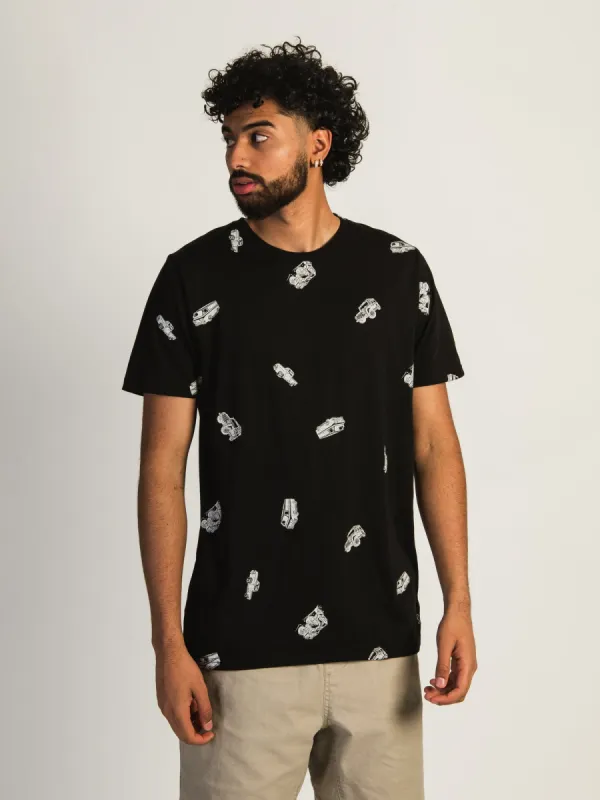 KOLBY DAVID ALL-OVER PRINT TEE - BLACK sold by Boathouse