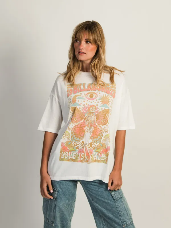 BILLABONG LOVE IS ALL T-SHIRT - CRYSTAL sold by Boathouse