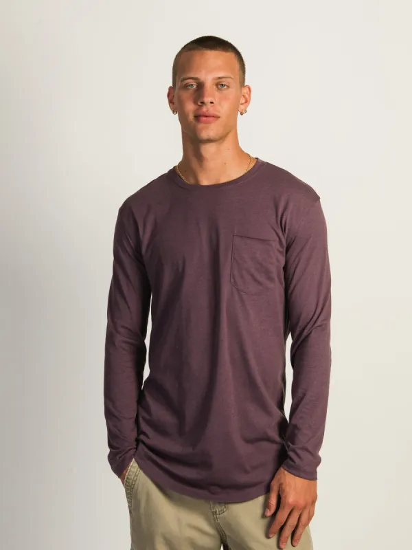 LONG SLEEVE LONGLINE TEE - PLUM made by Boathouse