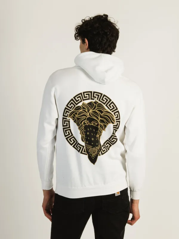 CROOKS & CASTLES GRECO METALLIC MEDUSA PULLOVER HOODIE sold by Boathouse