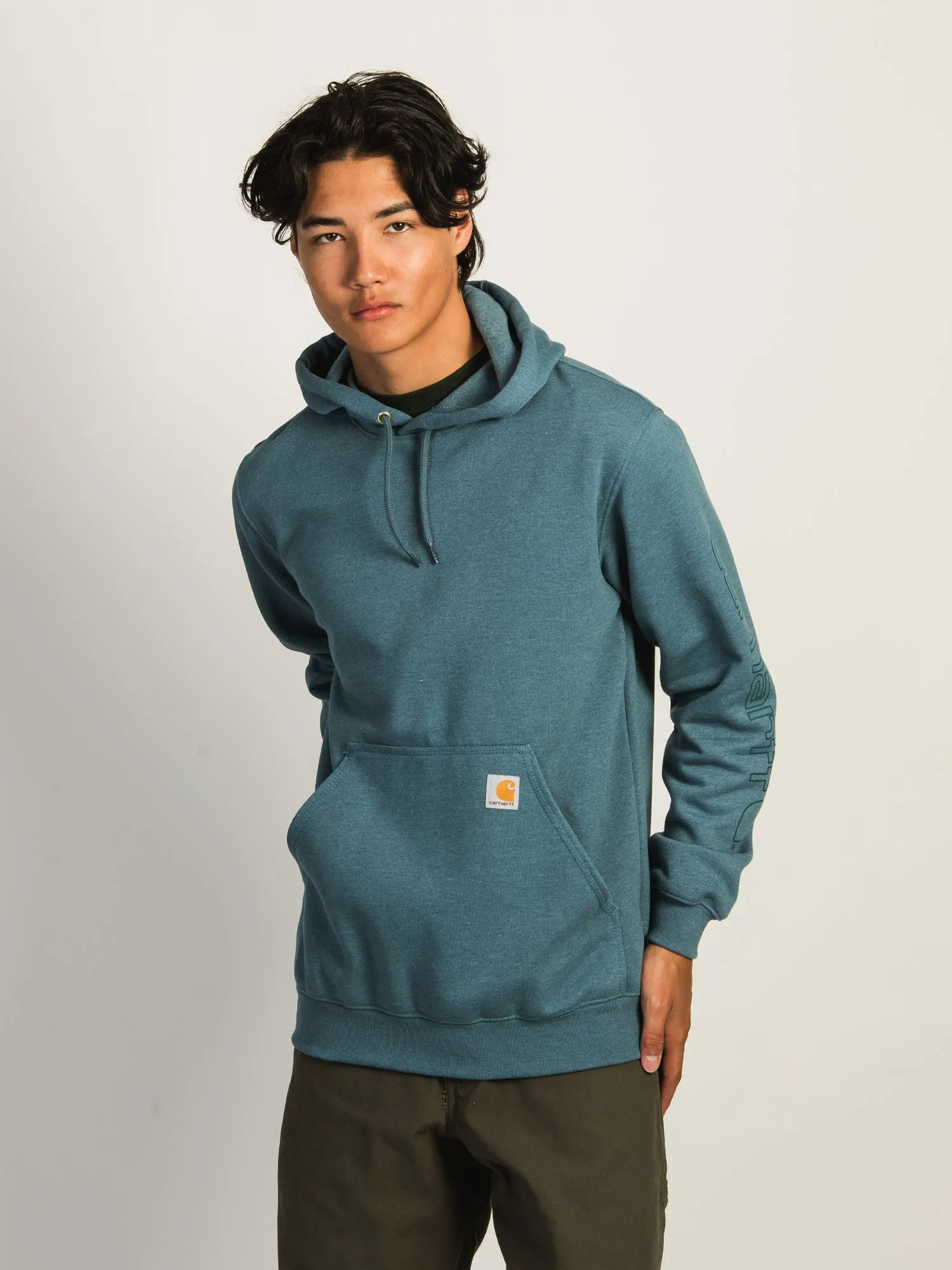 CARHARTT LOGO SLEEVE PULLOVER HOODIE sold by Boathouse product image thumbnail 2