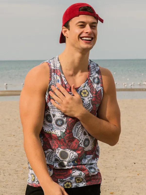 KOLBY JULIAN SCATTER PRINT TANK - SKULLS sold by Boathouse