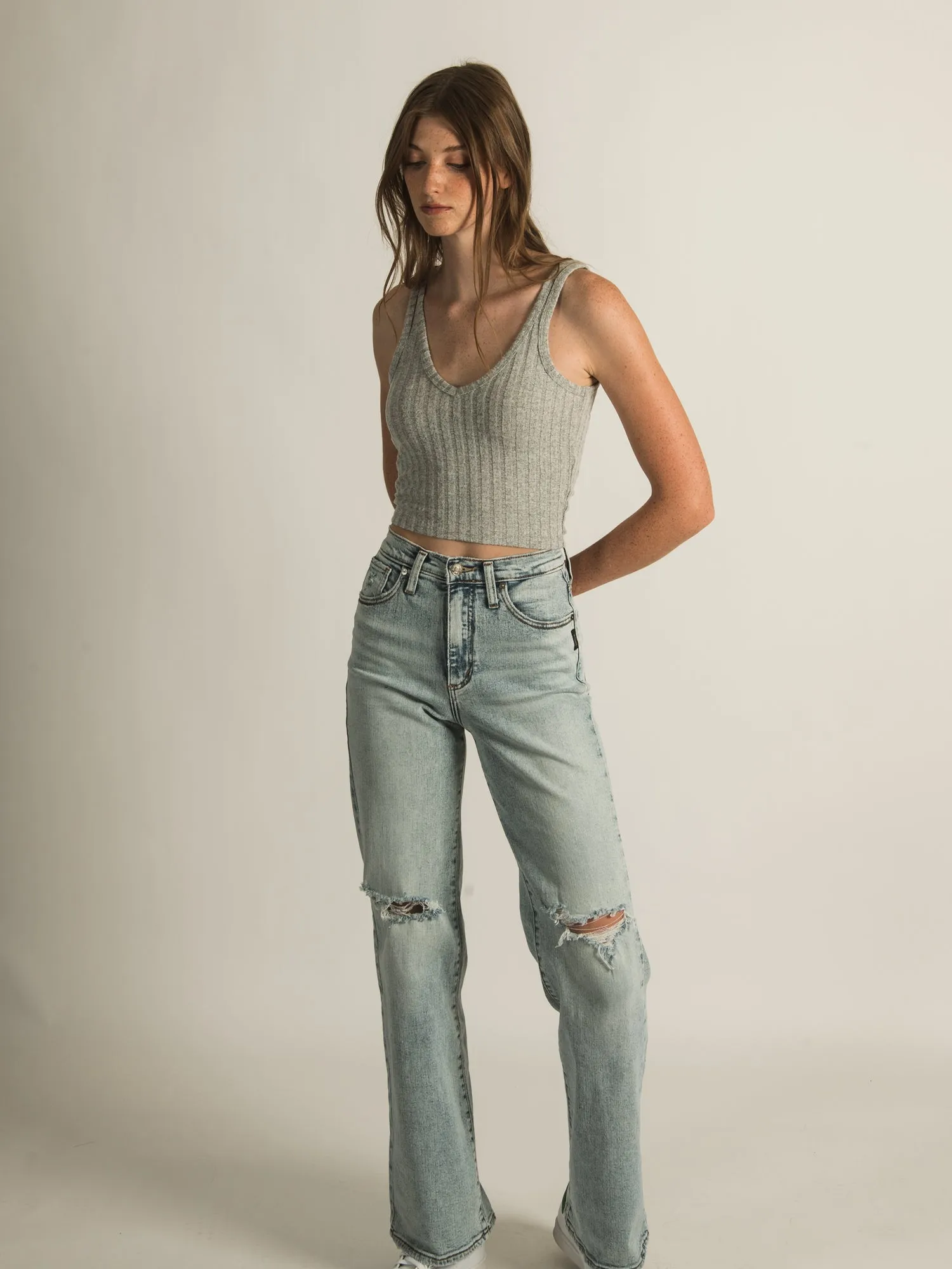 HARLOW RIBBED VNECK TANK TOP - CLEARANCE sold by Boathouse product image thumbnail 2