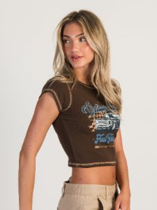 HARLOW GABBY SHORT SLEEVE BABY TEE - CHOCOLATE - CLEARANCE sold by Boathouse