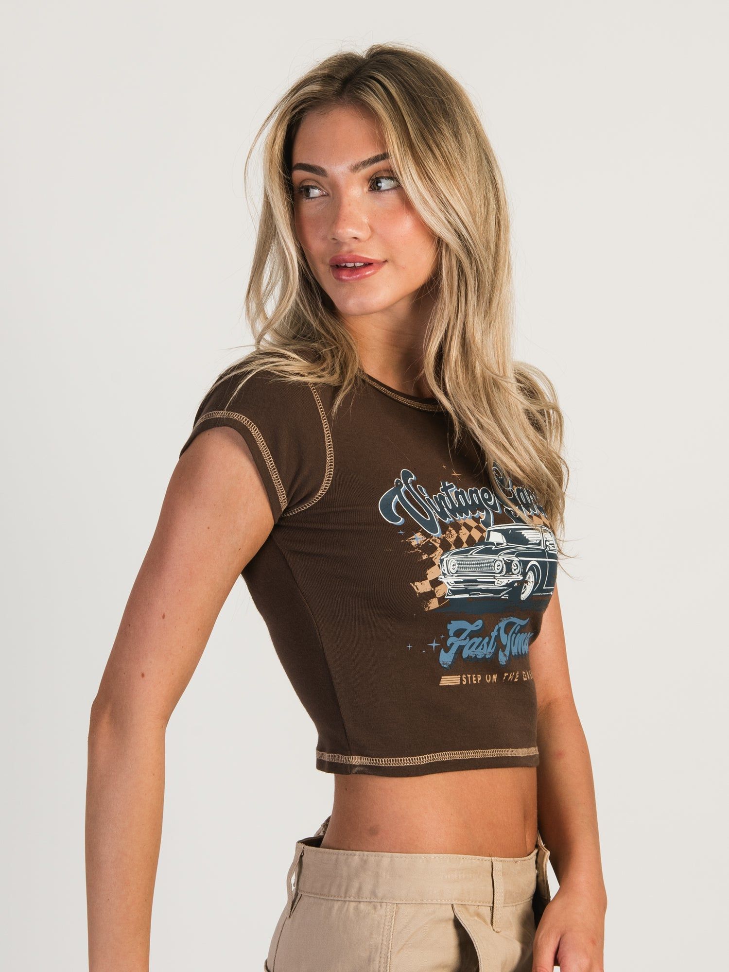 HARLOW GABBY SHORT SLEEVE BABY TEE - CHOCOLATE - CLEARANCE sold by Boathouse product image thumbnail 3