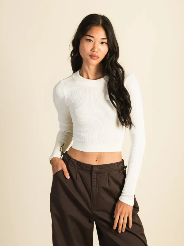 HARLOW SEAMLESS LONG SLEEVE MOCKNECK - CREAM - CLEARANCE sold by Boathouse