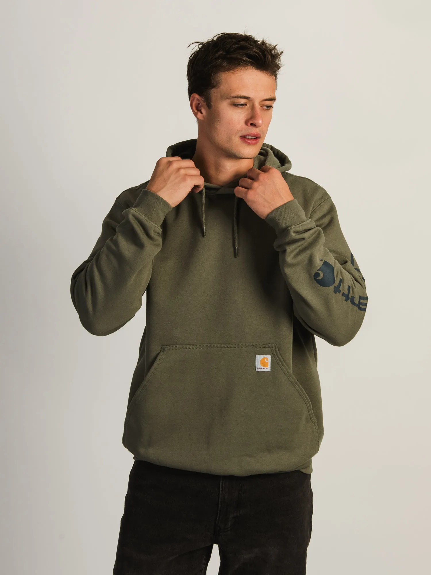 CARHARTT LOGO SLEEVE PULLOVER HOODIE sold by Boathouse