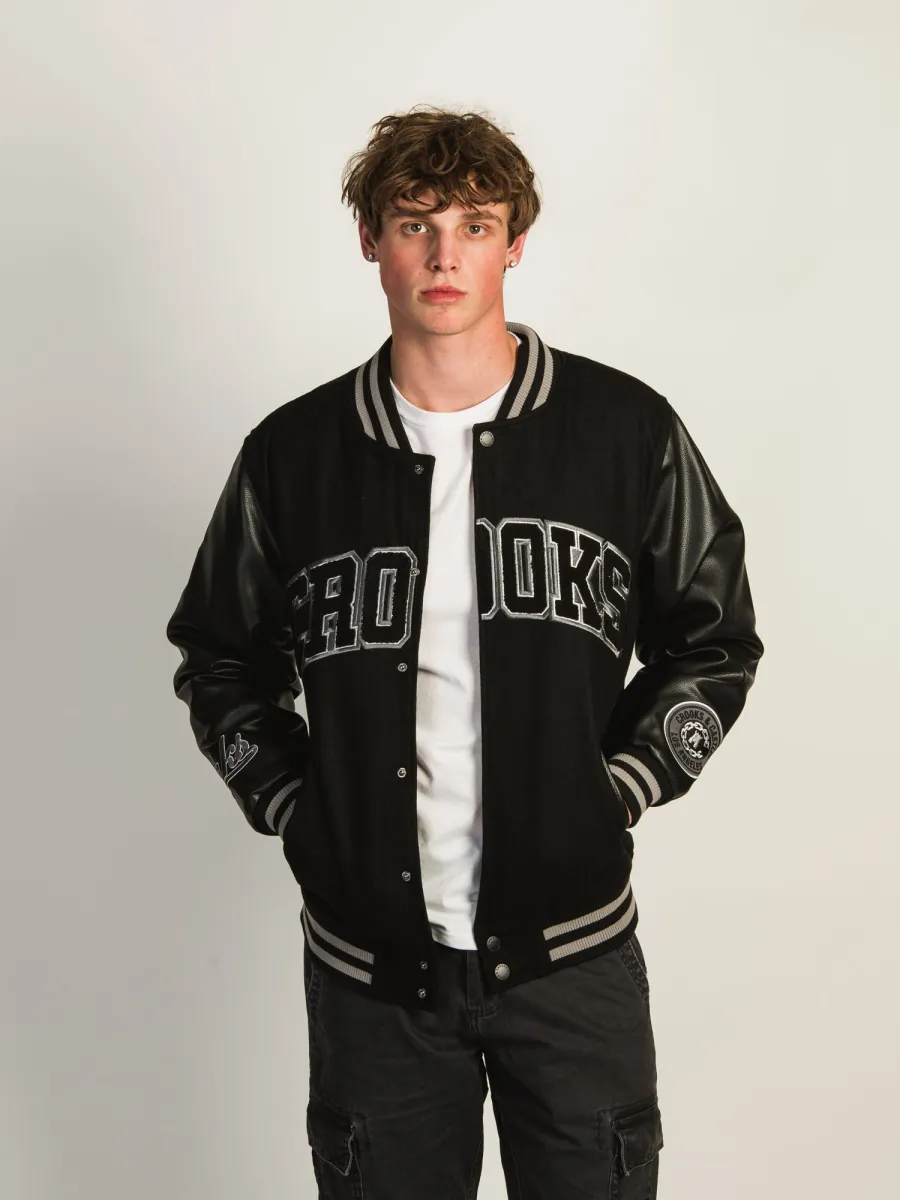 CROOKS & CASTLES VARSITY JACKET - BLACK sold by Boathouse