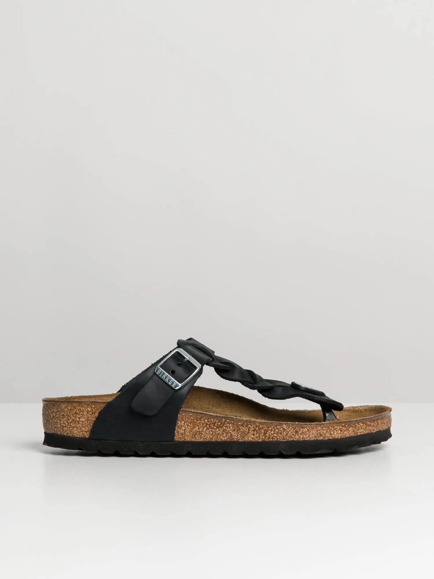 WOMENS BIRKENSTOCK GIZEH BRAIDED LEATHER REGULAR FIT SANDALS sold by Boathouse