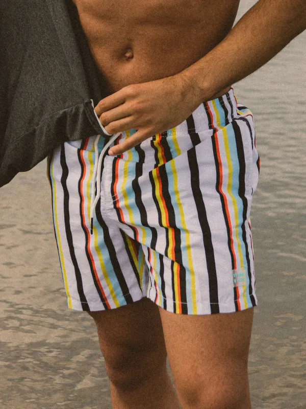 ISLAND HAZE VERTICAL STRIPE/RAYURE 15" VOLLEY SHORT  - CLEARANCE sold by Boathouse