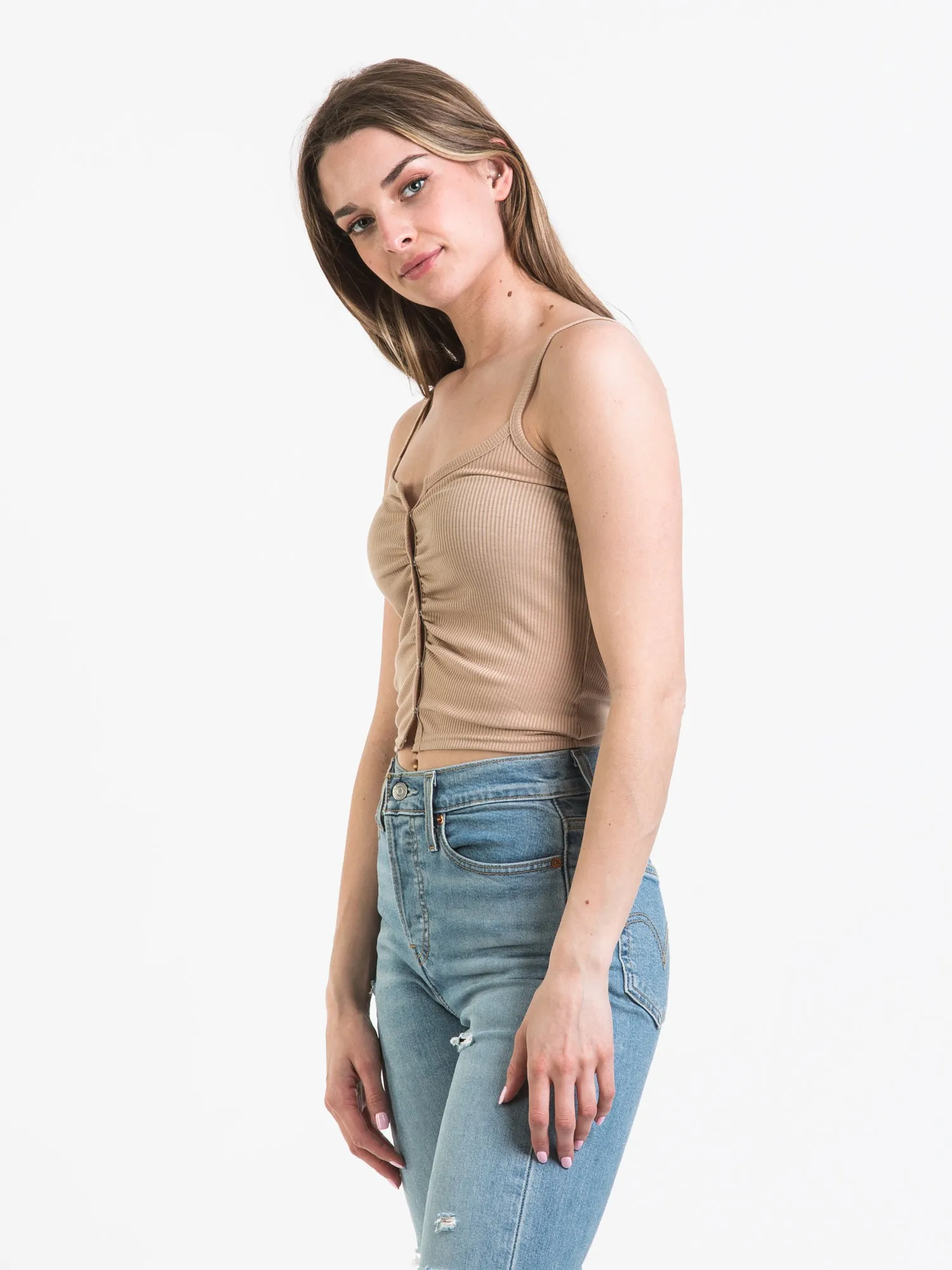 HARLOW SHIRRED RIB TANK - CLEARANCE sold by Boathouse product image thumbnail 3