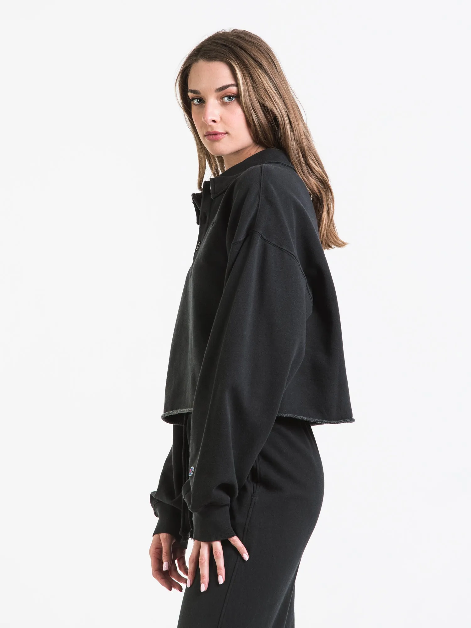 CHAMPION LIGHTWEIGHT FLEECE CROPPED POLO - CLEARANCE sold by Boathouse product image thumbnail 3