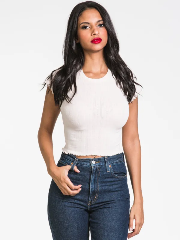 HARLOW AVA POINTELLE TEE - CLEARANCE sold by Boathouse