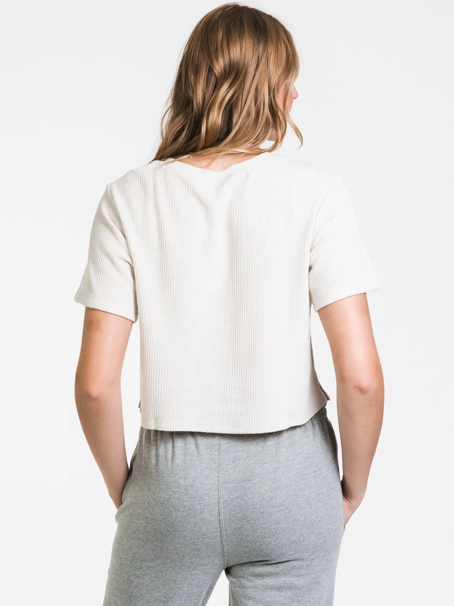 HARLOW WAFFLE CROPPED HENLEY - CLEARANCE sold by Boathouse product image thumbnail 2