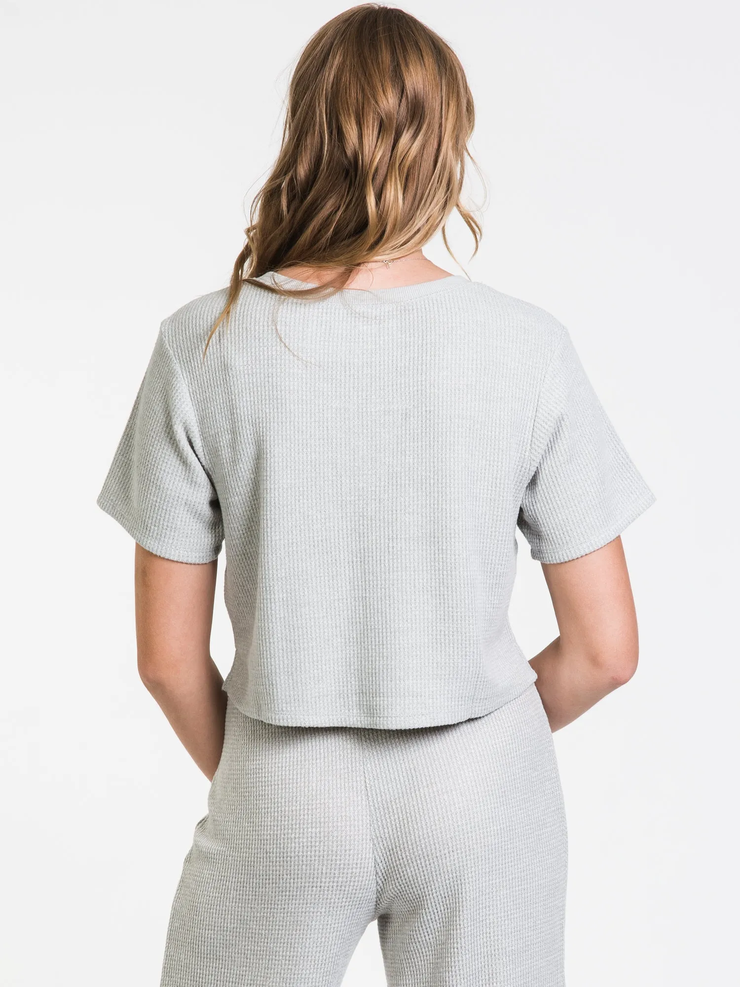 HARLOW WAFFLE CROPPED HENLEY - CLEARANCE sold by Boathouse product image thumbnail 2