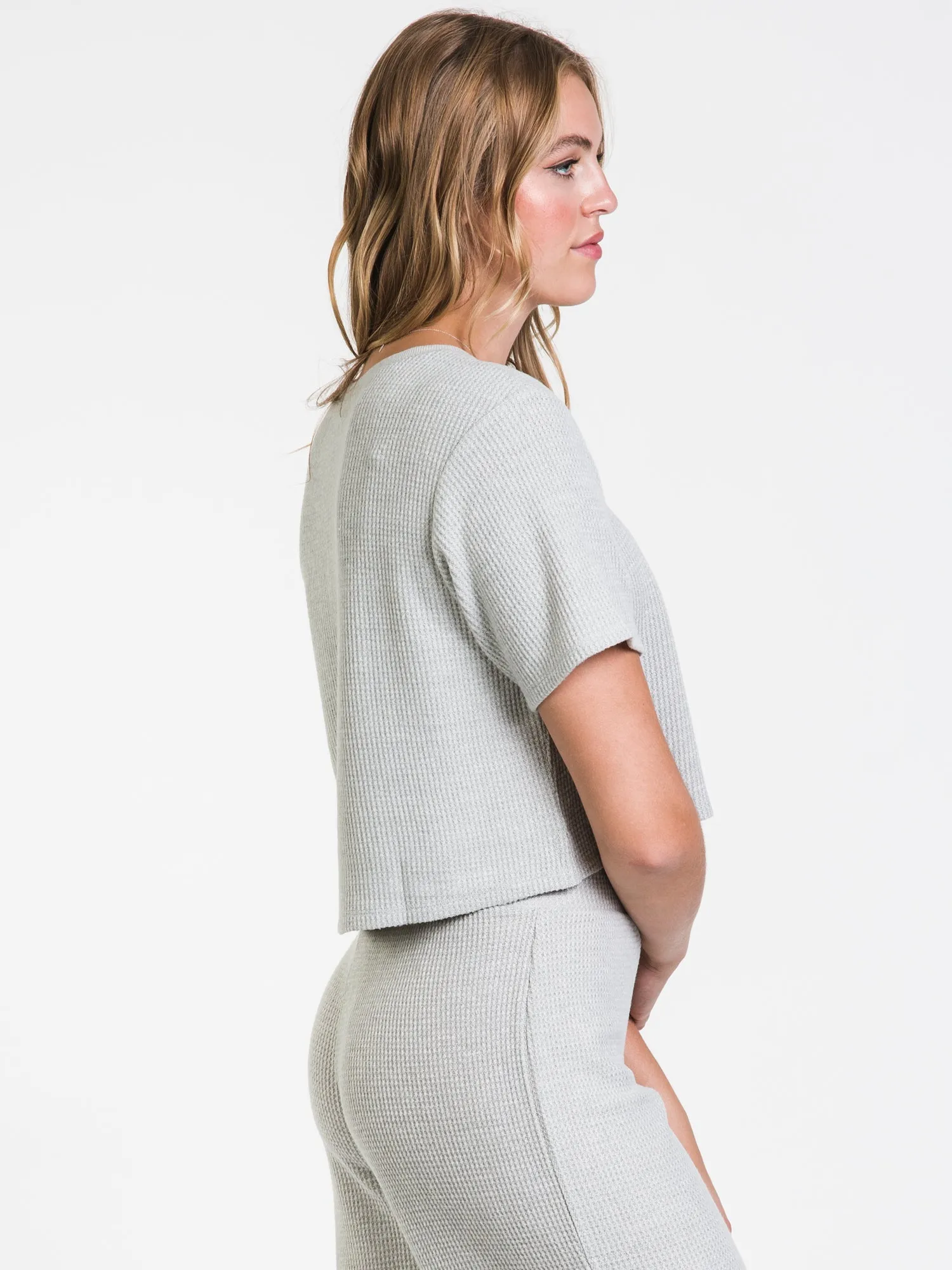 HARLOW WAFFLE CROPPED HENLEY - CLEARANCE sold by Boathouse product image thumbnail 3