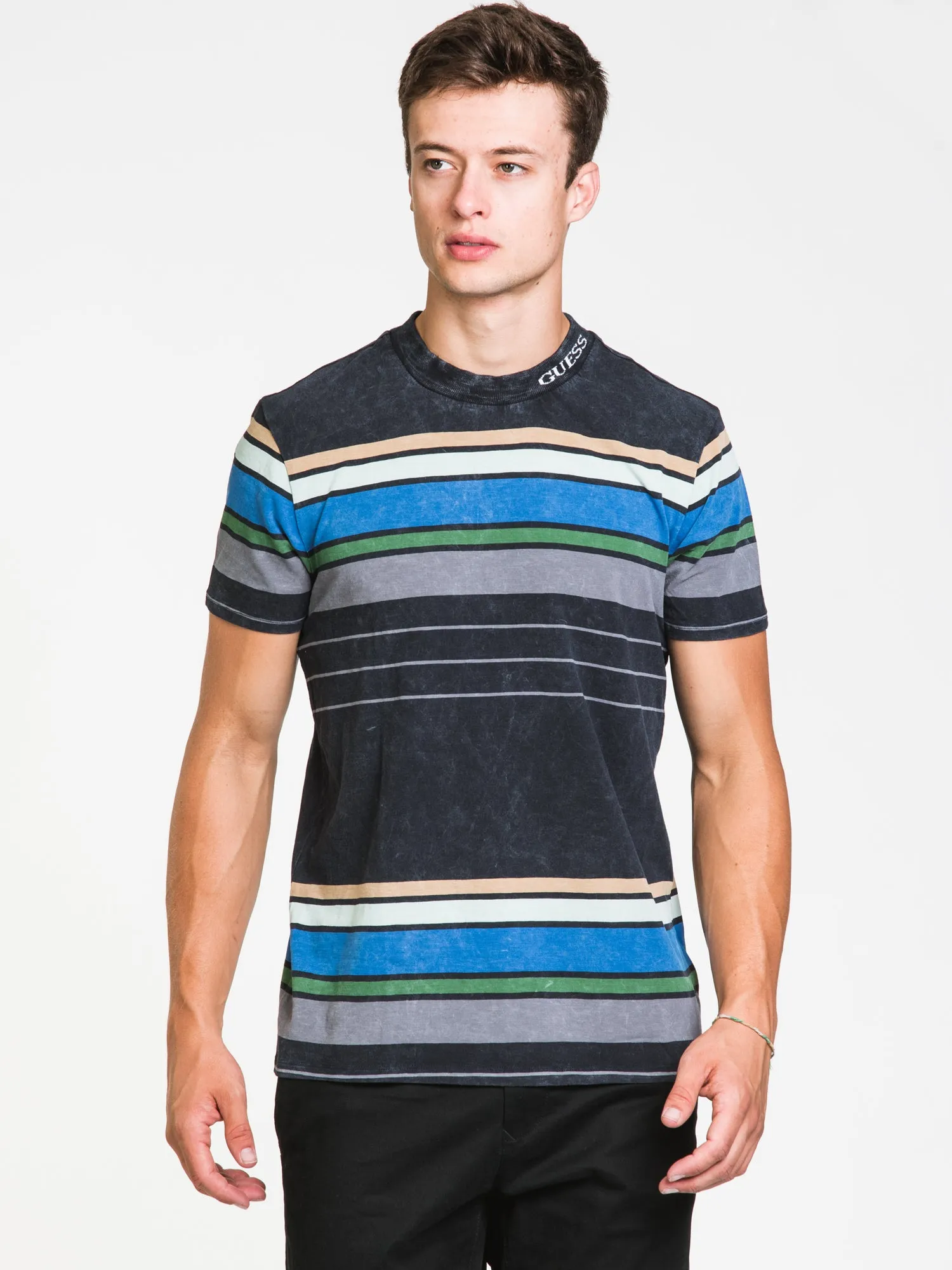 GUESS EU CANAL STRIPPED WASHED T-SHIRT - CLEARANCE sold by Boathouse