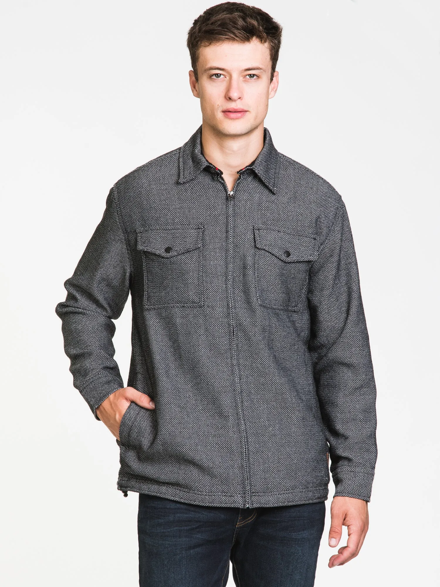 KOLBY BLACK CHARTER ZIP FRONT SHIRT - CLEARANCE sold by Boathouse product image thumbnail 3