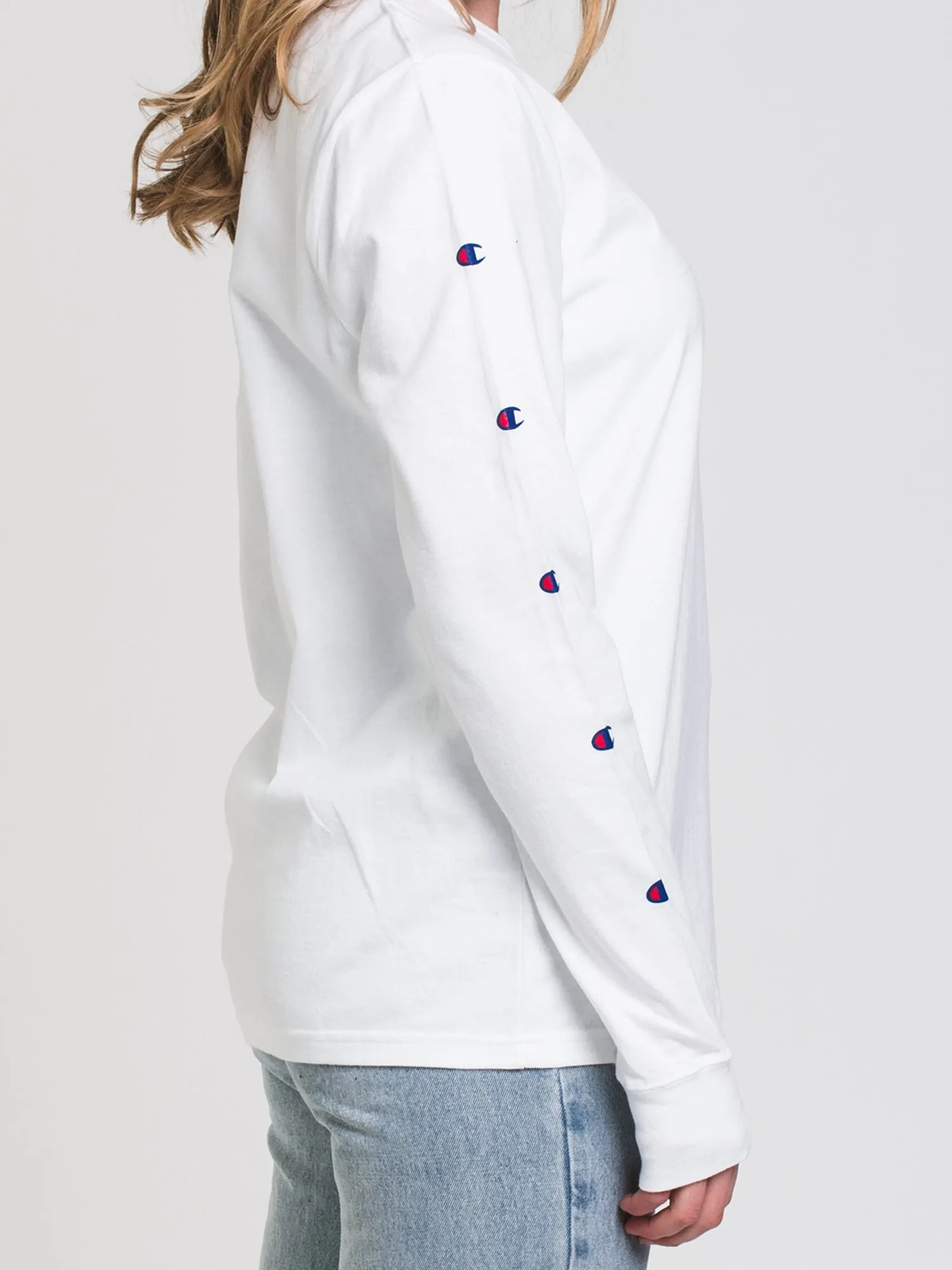 CHAMPION EMBROIDERED SCRIPT BOYFRIEND LONG SLEEVE TEE - CLEARANCE sold by Boathouse product image thumbnail 3