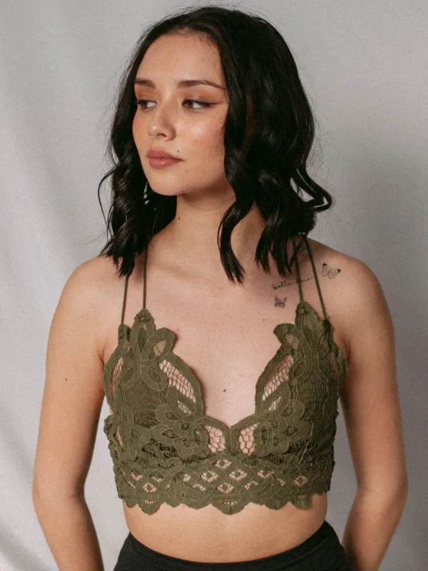 FREE PEOPLE ADELLA BRALETTE - OLIVE - CLEARANCE sold by Boathouse
