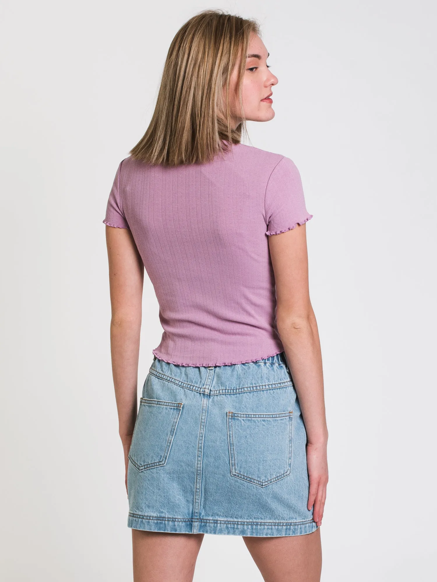 HARLOW POINTELLE SCOOP TEE - CLEARANCE sold by Boathouse product image thumbnail 2