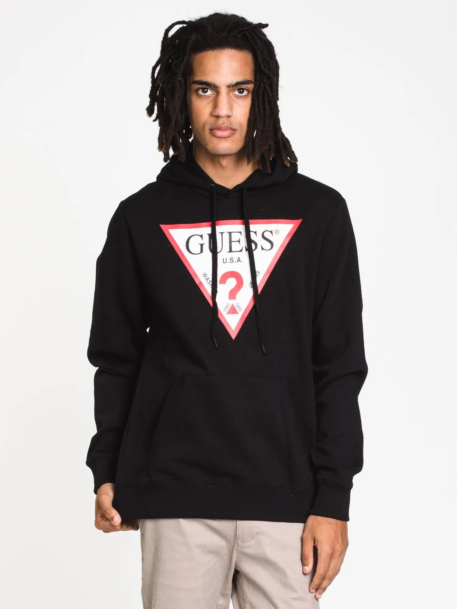 GUESS ECO ROY TRIANGLE LOGO PULLOVER HOODIE - CLEARANCE sold by Boathouse