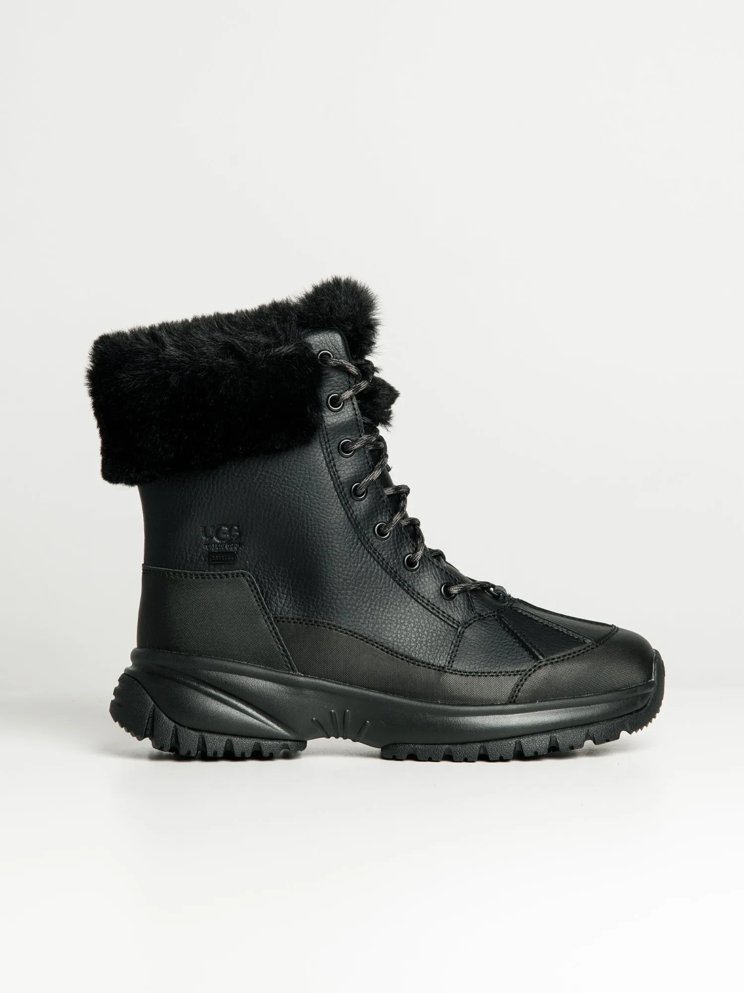 WOMENS UGG YOSE FLUFF BOOT - BLACK sold by Boathouse