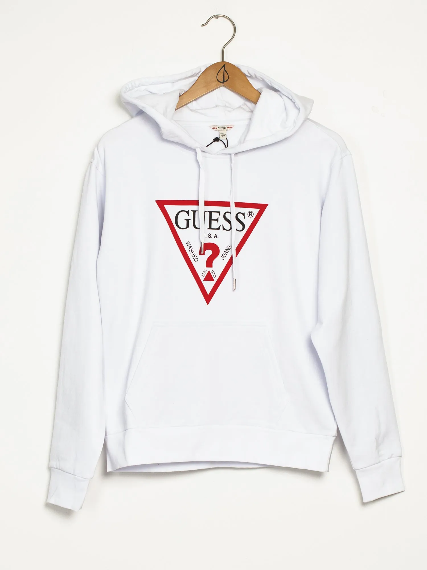 GUESS CLASSIC TRIANGLE LOGO LONG SLEEVE HOODIE - CLEARANCE sold by Boathouse