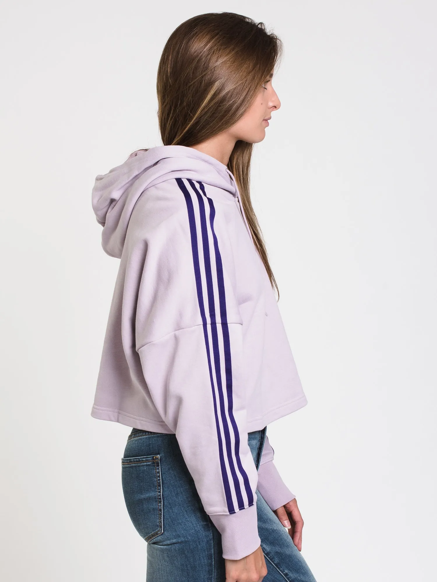 ADIDAS 3 STRIPE CUT OFF CROP PULLOVER HOODIE - CLEARANCE sold by Boathouse product image thumbnail 3