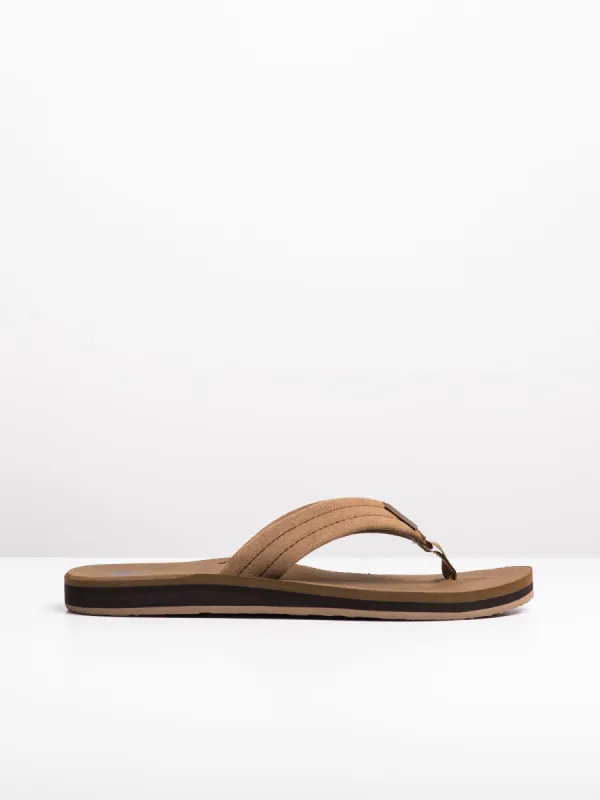 MENS QUIKSILVER CARVER SUEDE TAN SOLID SANDALS - CLEARANCE sold by Boathouse
