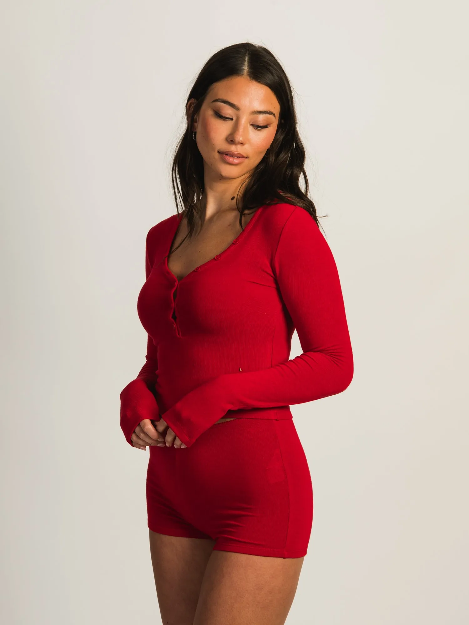 HARLOW HOLLY HENLEY LONG SLEEVE - RED sold by Boathouse product image thumbnail 2