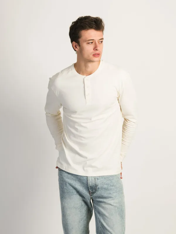 KOLBY SUEDED HENLEY - OFF-WHITE sold by Boathouse