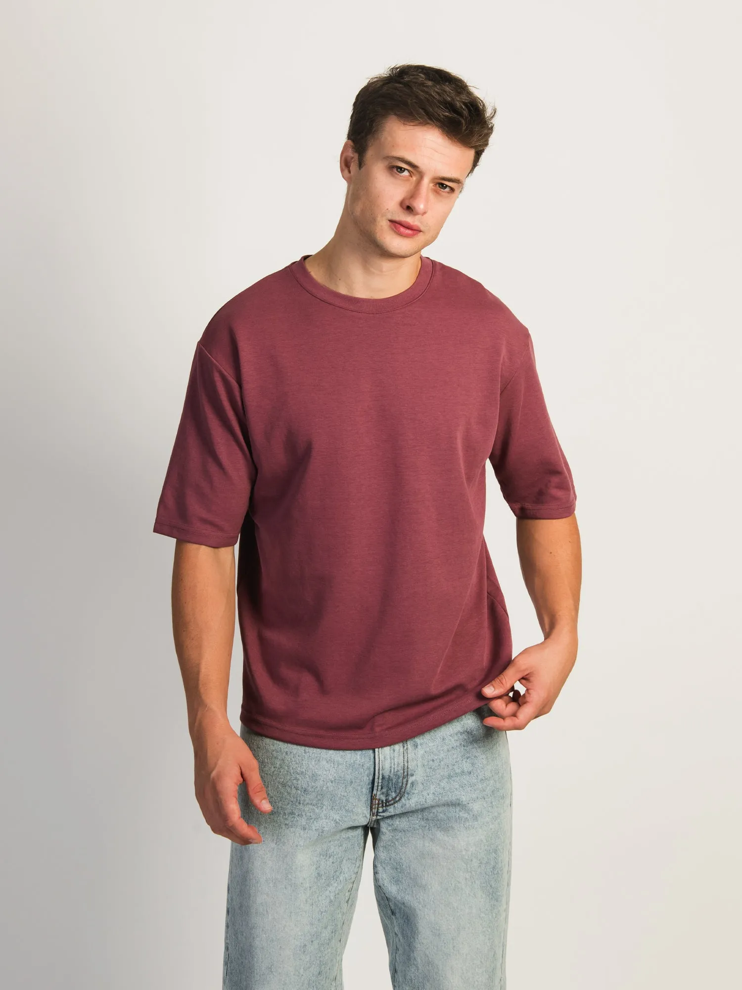 BOXY FIT TEE- SMOKEY MAUVE sold by Boathouse