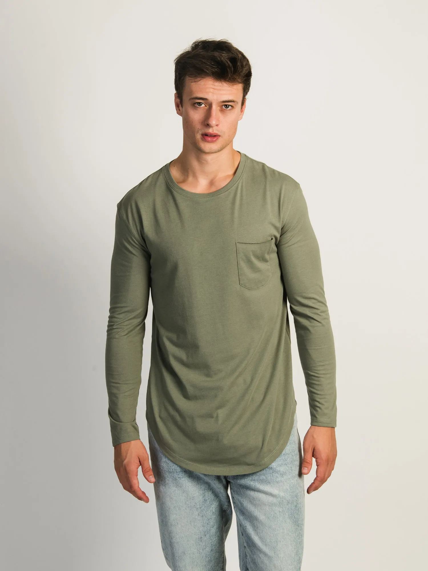 LONG SLEEVE LONGLINE TEE sold by Boathouse