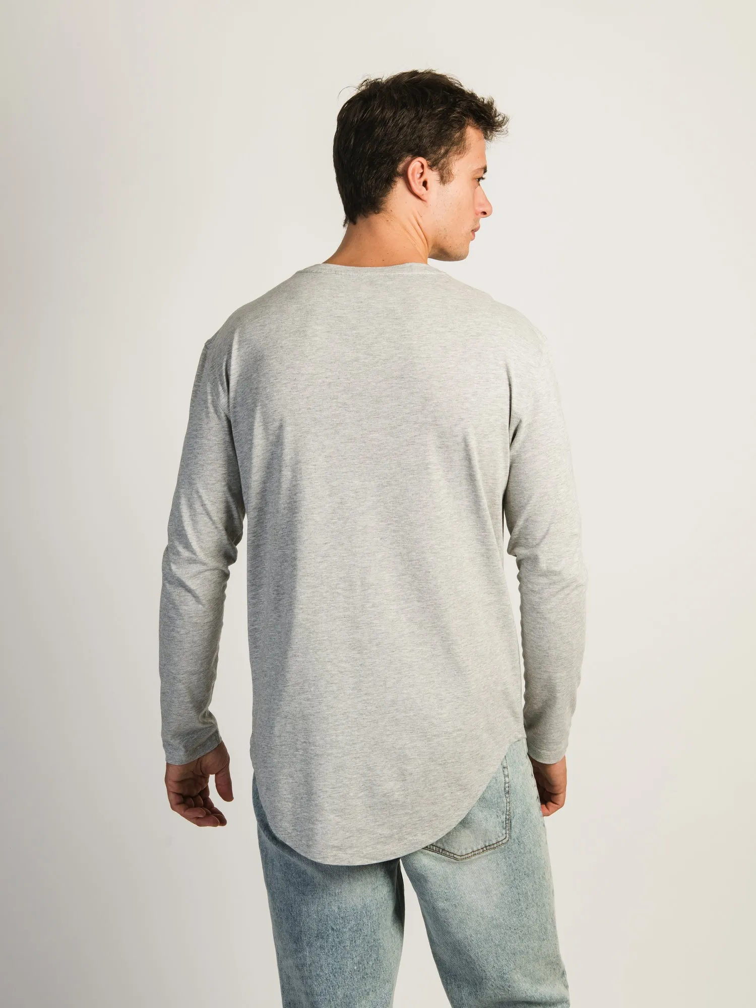 LONG SLEEVE LONGLINE TEE - HEATHER GREY sold by Boathouse product image thumbnail 2
