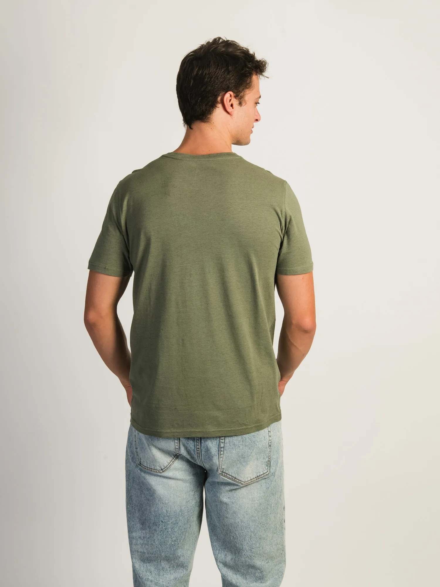 VICTOR V-NECK TEE- HEATHER OLIVE - CLEARANCE sold by Boathouse product image thumbnail 2